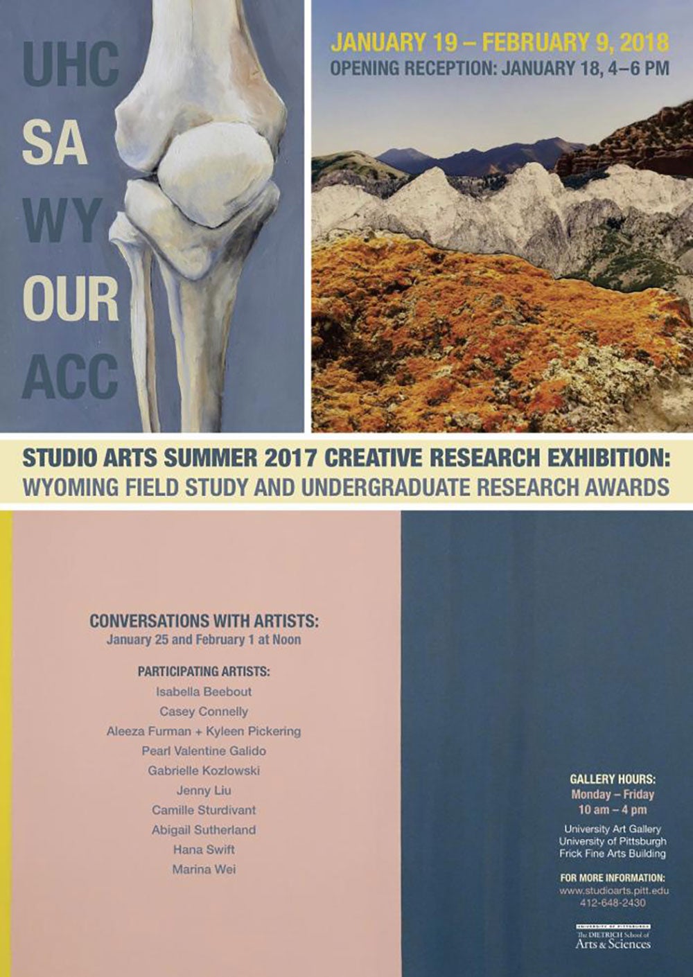 University Art Gallery Exhibition Studio Arts Summer 2017 Creative Research Exhibition